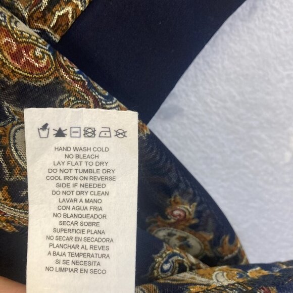 R&M‎ Richards Sheer Jacket Tank 2 Piece Set Womens 8 Blue Gold Paisley Elegant - Picture 13 of 16